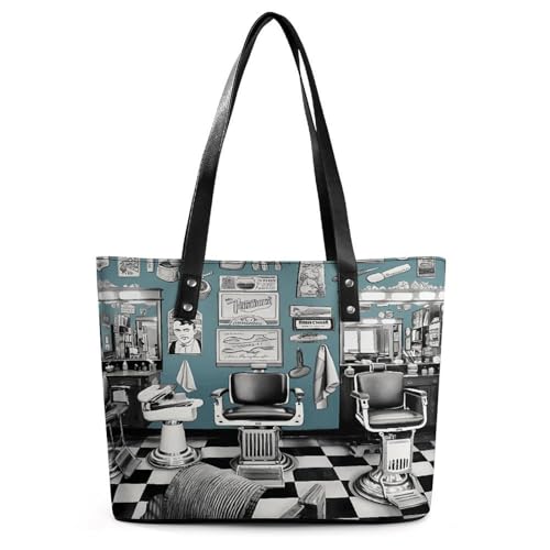 Sac fourre-tout de barbier femme grand sac à bandoulière souple zippé en cuir