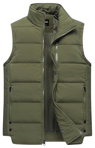 Chrisuno Men's Puffer Vest Casual Stand Collar Quilted Waistcoat Outdoor Padded Ski Vest