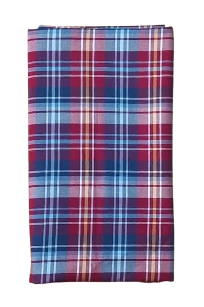 UNSTITCHED CHECK FABRIC for Men's Shirt Long Kurta & Women's Top kurti Width -56 inch Length -1.70 meter,FREE_SIZE,FAST COLORS,RED BLUE 1.70-picture-32