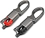EYANBIS Car Key Fob Keychains Leather Holder Key Chain Sturdy Metal with D-Ring for Men and Women 2 Pack, 1 Pack Black & 1 Pack Red, 360 Degree Rotatable, with Screwdriver