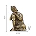 Brass Napping Indian Smiling Buddha Figurine Wealth Lucky Auspiciousness Vintage Decor Collection (Bronze)