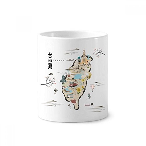 Mug en céramique Taiwan de 350ml comme porte-pinceaux et brosse à dents