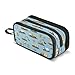 Caikeny Pencil Case Construction Vehicles Road Signs Blue Pen Bag Large Capacity Pencil Box Pen Pouch with Zipper Cosmetic Organizer for Kids Teens Adults