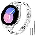 Sankel Compatible for Samsung Galaxy Watch 5 40mm/44mm Bands,Women Metal Replacement Chain Bling Strap Wristband for Galaxy Watch 5 Pro 45mm/Watch 4 40mm&44mm/Watch 4 Classic 42mm&46mm (Silver)