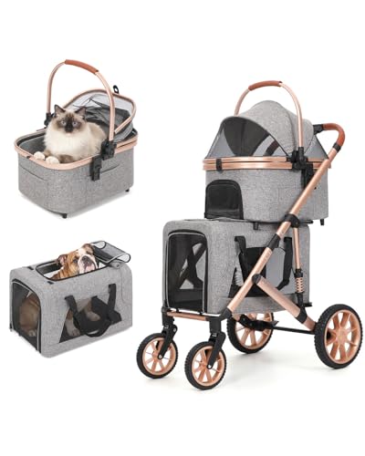 HOVONO Double Dog Stroller for 2 Small & Medium Dogs/Cats Up to 60 lbs
