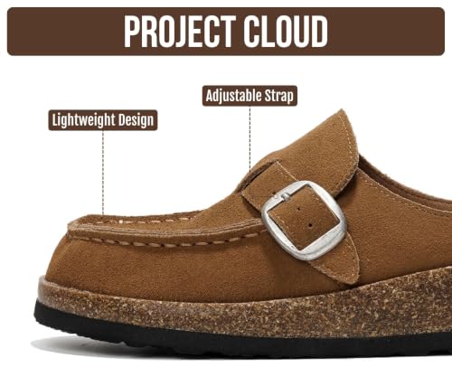 Image of Project Cloud 100% Genuine Leather Moccasin Style Clogs for Women - Memory Foam and Water Resistant Mules Slip On Non-Slip and Durable Clogs Casual Shoes for Women Footwear (Carline)