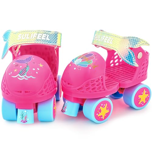 SULIFEEL Kids Adjustable Quad Roller Skates,Toddler Beginner Roller Skates for...