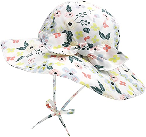 Funnycokid Girl Sunhat UPF 50+ Protection ajustable, motif mignon, séchage rapide, anti-UV, 6 ans Cover