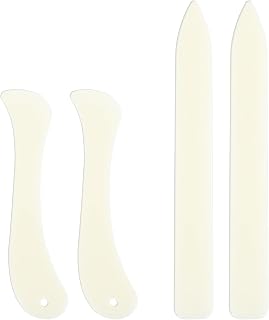 4 Pcs Bone Folder Tool Stained Glass Tools Paper Folding Tool Set Flat Foil Holder Supplies Plastic Stained Glass Burnisher for Crafting Origami Glasses Work Quilting Leathercraft Bookbinding