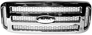 For Ford F-250/F-350 Super Duty 2005 2006 2007 Grille | Chrome/Gray | FO1200456 | 5C3Z8200BAA