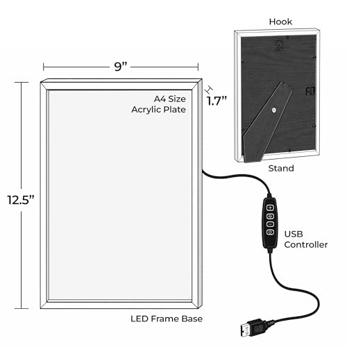 Lampe de table LED format A4 bicolore pour illuminer un intérieur geek
