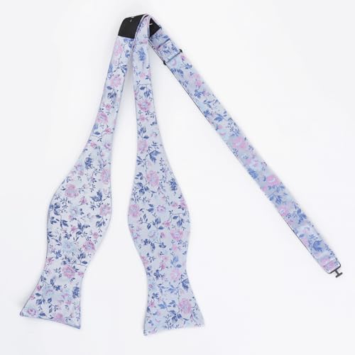 Image of Alizeal Mens 2pcs Floral Pattern Bow Tie Set | Self-tied Pocket Square Colorful Perfect for Weddings Proms Business