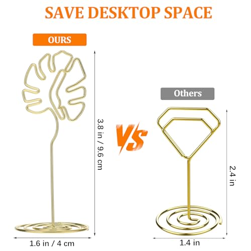 Support carte place Monstera doré x8 pour table mariage - 6