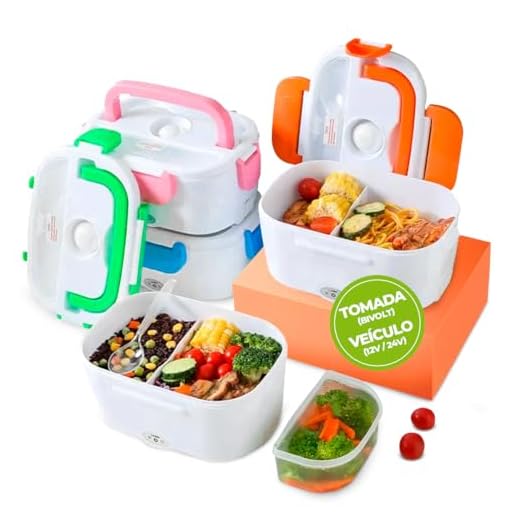 Marmita Elétrica Portátil Bivolt Automática Aquecedor de Alimentos Lancheira Elétrica Veícular Capacidade 1,5 litros Com tomada 110/220v e plugue de carro 12/24V LOJA PEGCOMPRE (Verde)