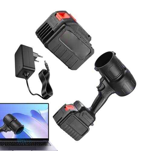 Soplador de Hojas Inalámbrico - Soplador y Desempolvador de Aire 6000 mAh para Limpieza de Patio,Ventilador Portátil 19000 RPM para Polvo en Hogar Jardín Coche Camping Exterior