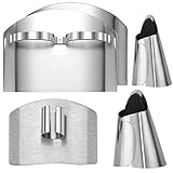 4PCS Finger Guard for Cutting Vegetables, Stainless Steel Finger Protector, Thumb Guard Peelers for Onion Holder Slicer Kitchen Tool Avoid Hurting When Slicing and Chopping