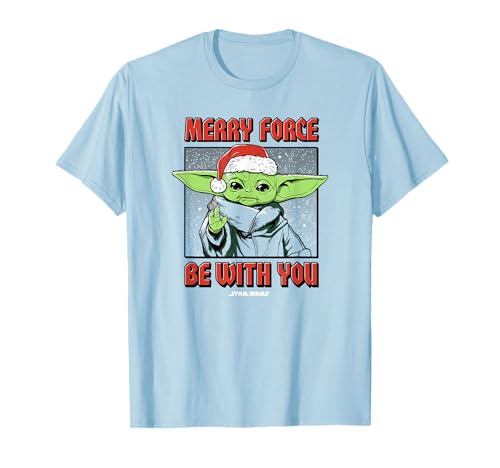 T-shirt Star Wars Mandalorian Noël Grogu anti-décoloration V2 confortable