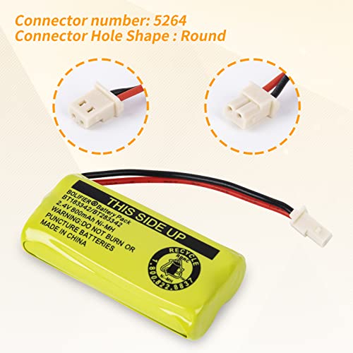 Bolifier Bt183342/Bt283342 2.4V 800Mah Ni-Mh Battery Pack, Compatible With At&T Vtech Cordless Phone Batteries Bt166342/Bt266342 Bt162342/Bt262342 (Bt183342-4) #TOP1