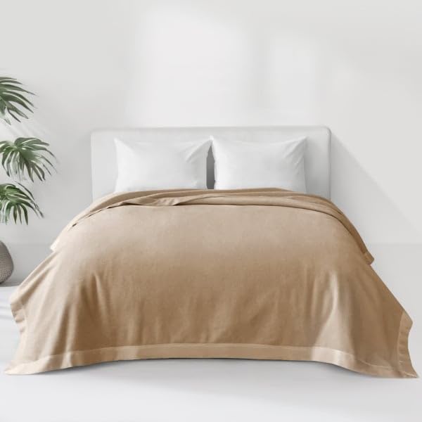 Resim Premium Saf İpek Battaniye (Gold) (Çift Kişilik 195 cm * 215 cm) 