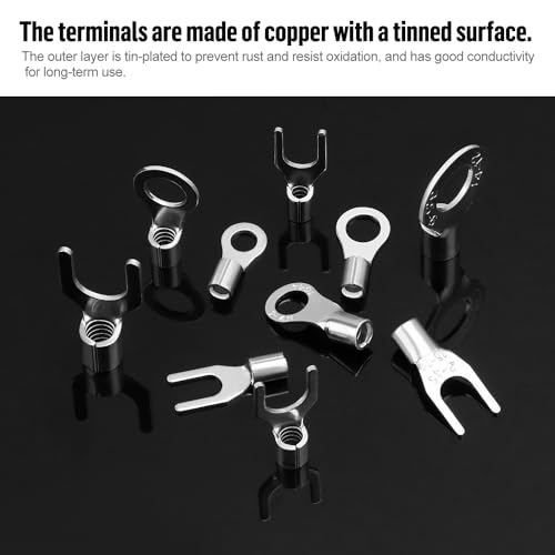 YIXISI 320 PCS M3/M4/M5/M6 Non-Insulated Ring Fork Terminals Kit, Ring Lug Crimp Cable Connectors - Image 3