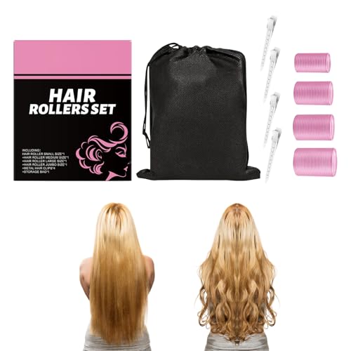 Rizadores de pelo autoadhesivos para mujer, herramientas de rizado sin calor para mujer, fino, medio, fino, largo, volumen, flequillo corto, viaje
