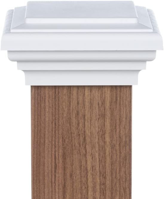 4x4 Post Cap (3.5") (Case of 12) White Flat Newel Top Post Cap for
