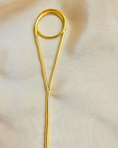 Image of Hair Bun Cage Accessory for Women | Handcrafted Brass Juda Cover with Stick | Anti-Tarnish Traditional Hair Accessory for Wedding & Festive (Flower Cage Hair Bun (Golden))