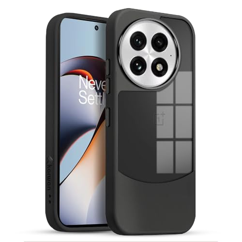 Image of KARWAN️Fusion Edge Leather Transparent Mobile Back Case | Slim Fit | Anti-Fingerprint| Scratch-Resistant | Premium Grip | Shockproof case | Back Cover for Oneplus 13R || Black