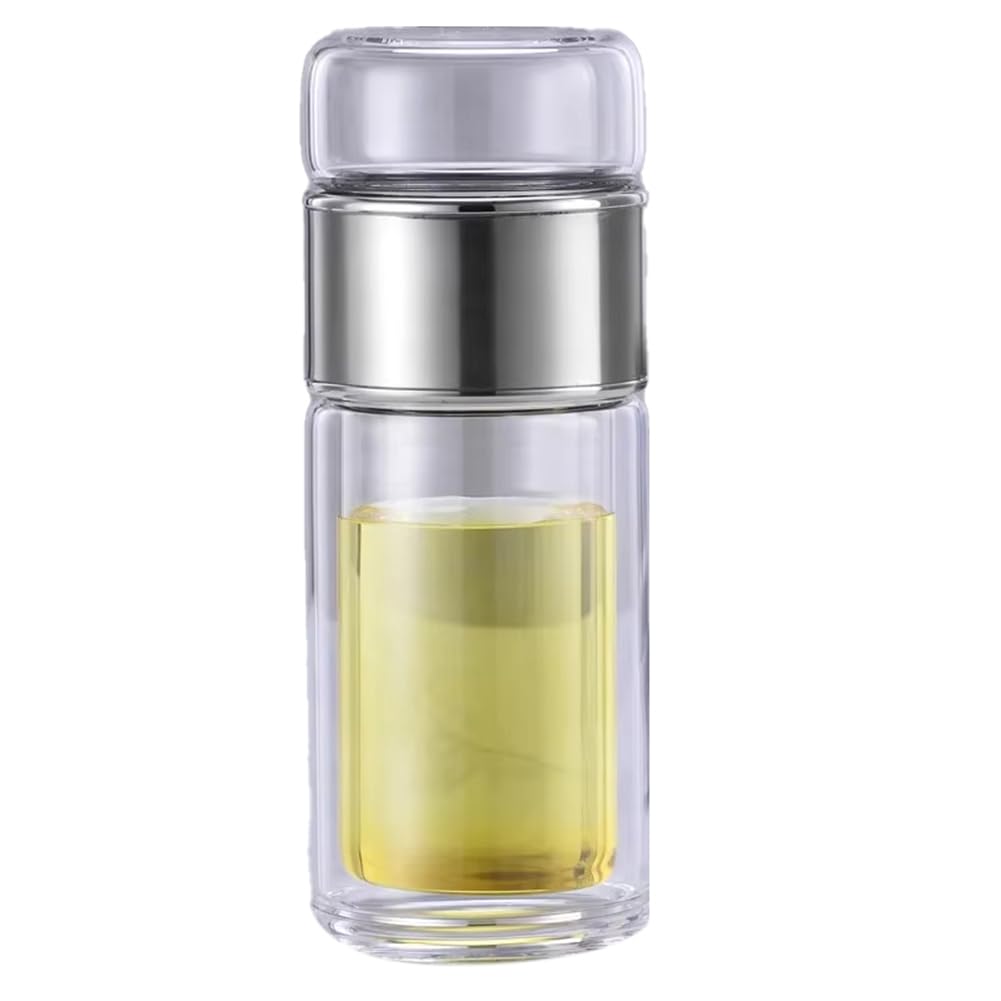 CTRLZS High Borosilicate Glass Tea Water Bottle - Double Layer Infuser Tumbler with Tea Filter,Drinkware for Everyday Use