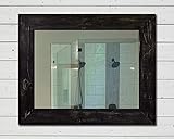 Shiplap Rustic Wood Framed Mirror, 20 Paint Colors, Kettle Black - Black Framed Mirror, Large Wall...