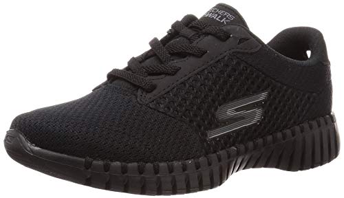 Skechers GO Walk Smart Influence, Zapatillas Mujer, Ribete Textil Negro BBK, 38 EU