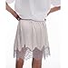 Women Lace Trim Silk Mini Skirt Y2k Lacy Satin A Line Half Silp Short Skirt Cute High Waist Underskirt