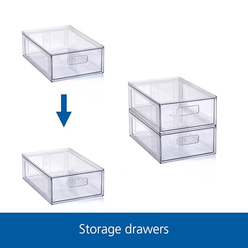 POMILER Clear Plastic Pull-Out Drawer Organizer, Small Size, Adult Size, Glossy Finish - Thumbnail 4