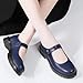 XMM Mary Jane Shoes Women Flat Blue Platform Mary Janes for Womens Leather Oxford Saddle Loafers Orthopedic Comfort Ladies Flats Dressy Casual School Cute Non-Slip Work Shoes Size 9