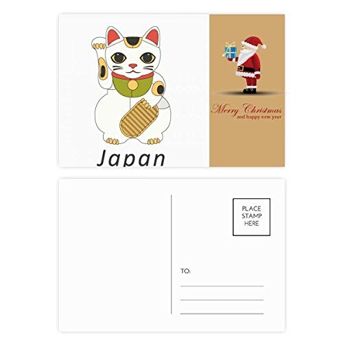 Cartes postales de la culture japonaise avec illustrations chat porte-bonheur premium