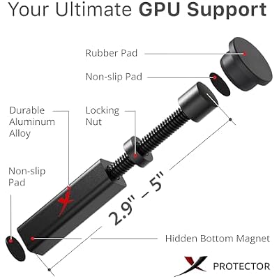 X-Protector GPU Support Bracket - Large GPU Sag Bracket 2.9 - 5 - Premium GPU Stand with Rubber Pad - Ideal Graphics Card Support for The Most Set Ups!
