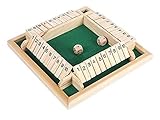 WISDOMTOY Wood Deluxe Four Sided 10 Number Shut the Box Dice Board Game Toy for Kids and Adults