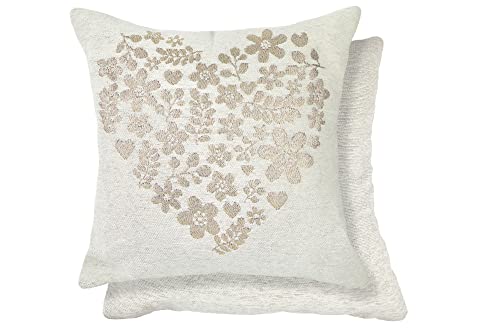 Emma Barclay Amor Heart - Cushion Cover in Natural - 17x17 (43x43cm)