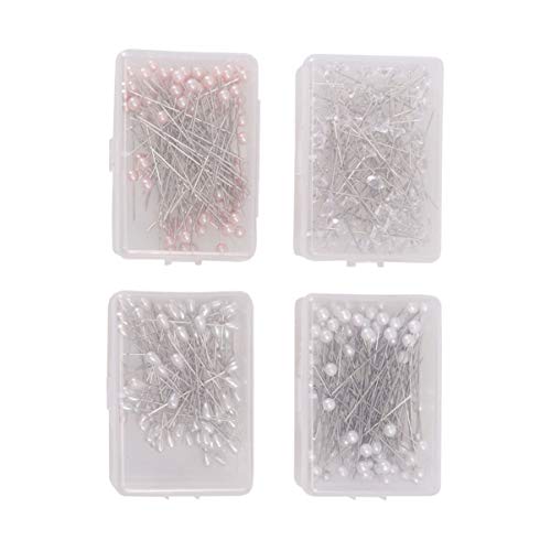 ERINGOGO 400Pcs Pearlized Flat Head Sewing Pins Teardrop Pins for Crafting Sewing