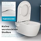 SSWW Spülrandloses Taharet WC inkl. Armatur und abnehmbarer Softclose Sitz - 4