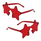 Uintoon 2 Pairs Red Star Sunglasses Bulk Rimless Star Shaped Glasses Party Sunglasses Fun Glasses for Red Bachelorette Party Favors Birthday Decorations for Women