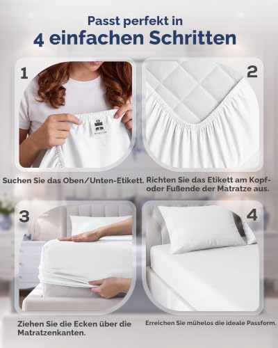 Utopia Bedding Spannbettlaken für King-Size-Bett, weiche gebürstete Mikrofaser, Tiefe Taschen, schrumpft und lichtbeständig, pflegeleicht… – Ansicht 4