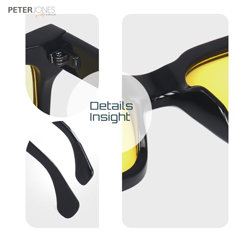 Image of Peter Jones I Zero Power Blue Cut Computer Glasses I Retro Square Shape I Gaming Glasses I UV Protected & Blocks Harmful Rays I Men & Women I Large Square 3804