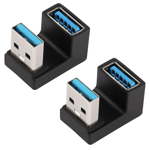 Image of U-Shape USB 3.1 Adapter 180 Degree USB A Male to Female Coupler Connector 10Gbps USB Type A Support Data Transfer Connector Converter OTG for PC Laptop Power Bank - Black