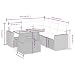 HFXHIJXQ 6-TLG. Poly-Rattan-Gartenmöbel beige: höhenverstellbarer Akazienholztisch 100×55 cm, platzsparende Balkon-Sofas 55×55 cm mit waschbaren Kissen
