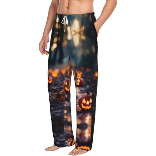 happy halloween Print Lounge Waistband Drawstring Mens Pajama Pants Fashion Custom Sleepwear2
