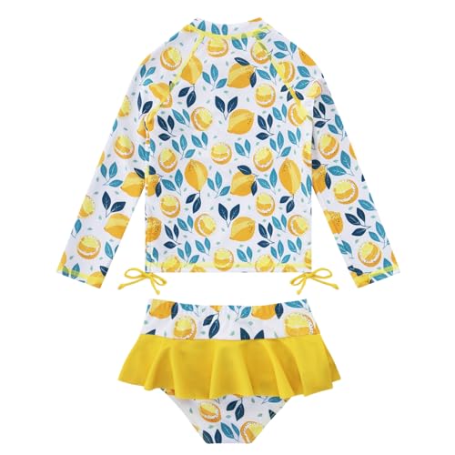 Vieille Conjunto de roupa de banho infantil para meninas, 2 peças, manga comprida, com proteção sola