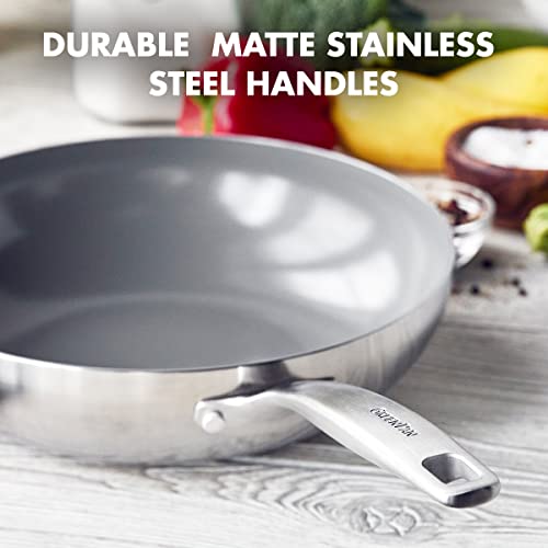 Greenpan CC005351-001 Chatham Tri-Ply Stainless Steel Healthy Ceramic Nonstick 11 Inch Wok Pan thumb #5