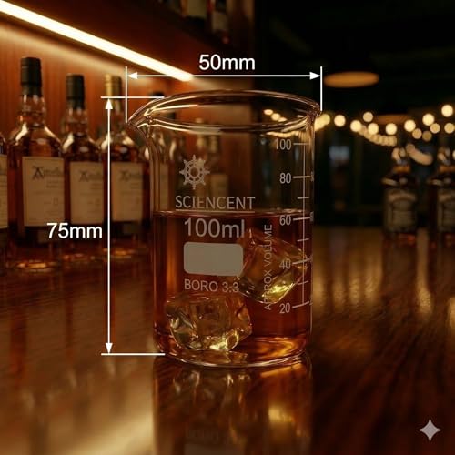 SCIENCENT Glass Beaker Set of 6 Borosilicate Thick Wall - 25ml, 50ml, 100ml, 250ml, 500ml, 1000ml (Set of 6) by SCIENCENT WITH DEVICE - Image 6