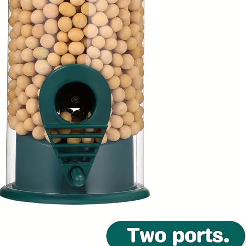 Image of Kuber Industries Bird Feeder for Balcony Grill|PP Grain Holder for Garden, Outdoor|Large Food Capicity with Multiple Feeding Station (Green)